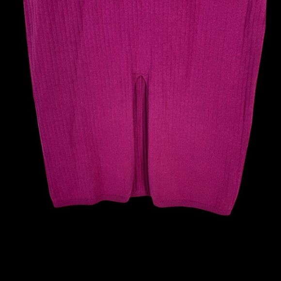 Free People Women's Skyline Raspberry Ribbed Front Slit Midi Skirt Sz L - Picture 5 of 9